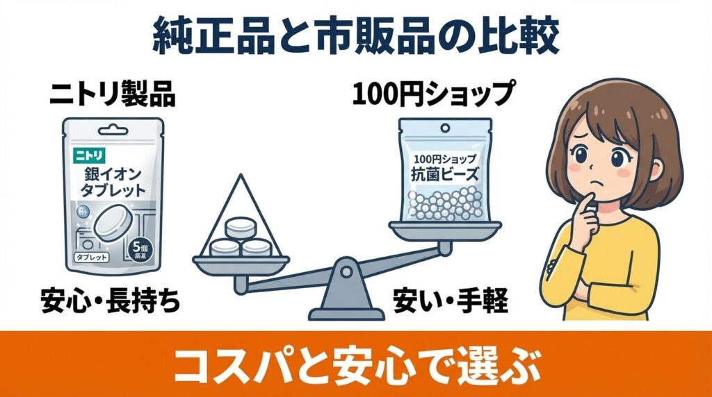 公式「除菌中」vs市販品のコスパ比較