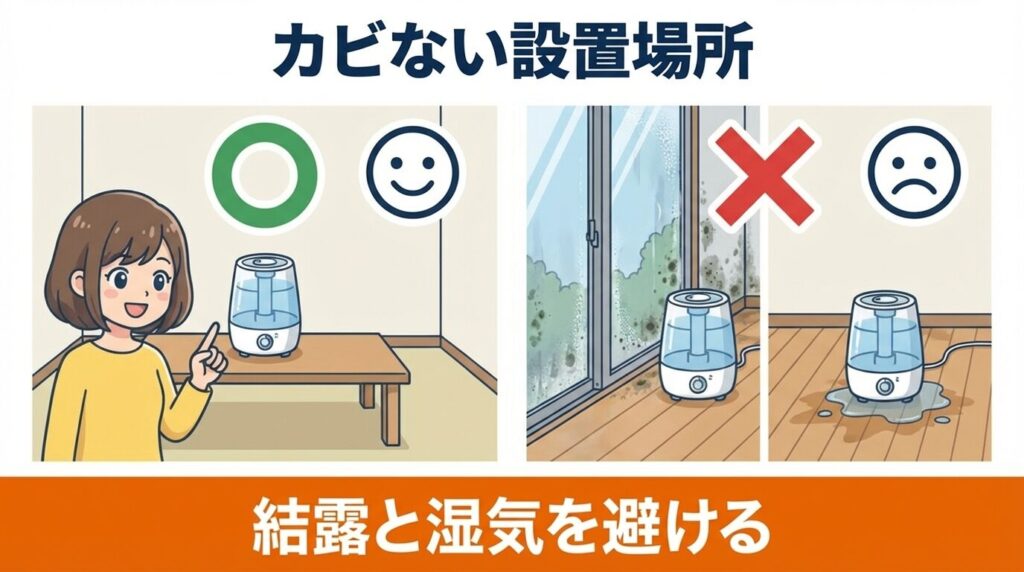 湿気の溜まりにくい設置場所を選ぶ
