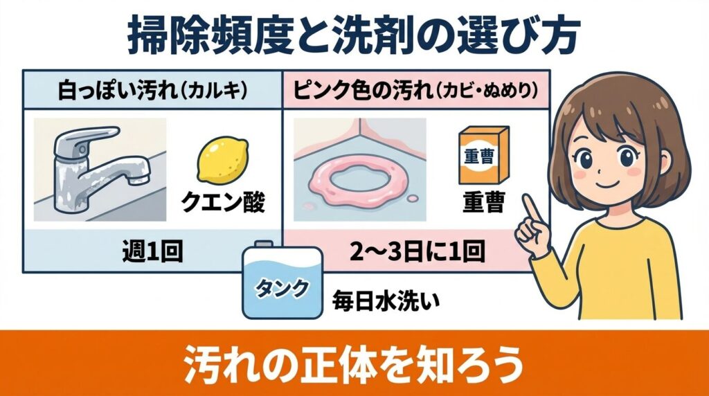 【結論】掃除頻度と汚れ別洗剤の選び方