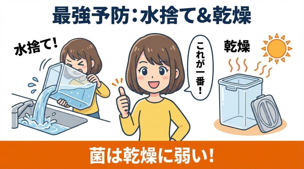 毎日の「水捨て乾燥」が最強のカビ予防