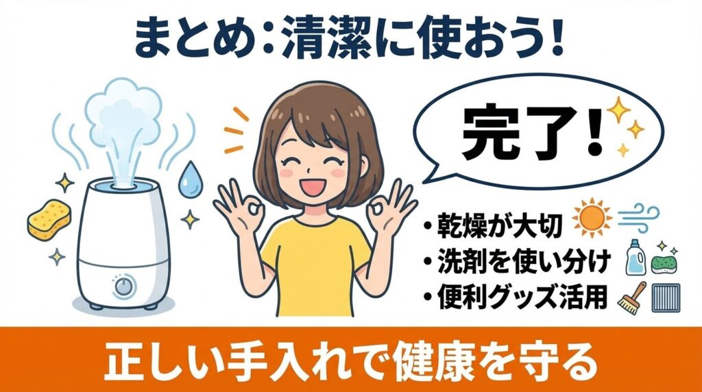 まとめ:ニトリ加湿器はこまめなお手入れで長持ち