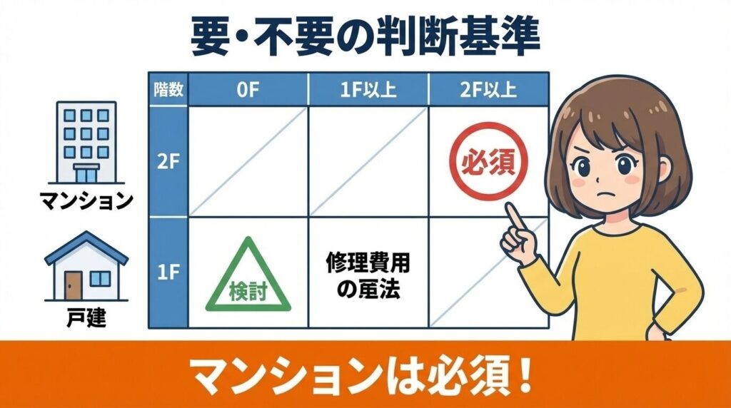住環境で決まる!要・不要の判断基準チャート