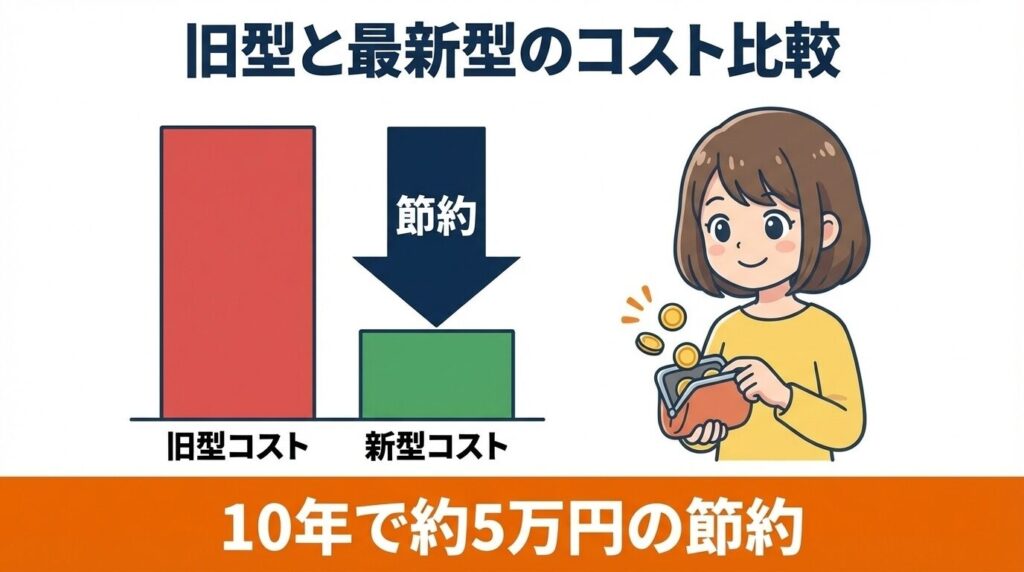 旧型と最新型の電気・水道代を比較