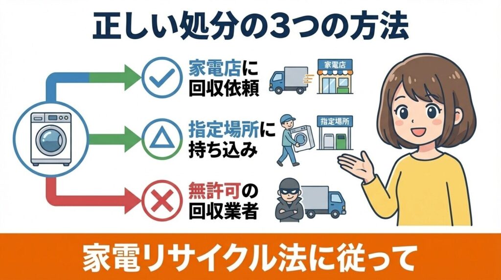 寿命を迎えた洗濯機の正しい処分方法