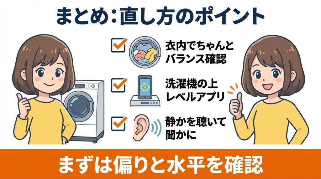 まとめ:洗濯機脱水のガタガタ直し方