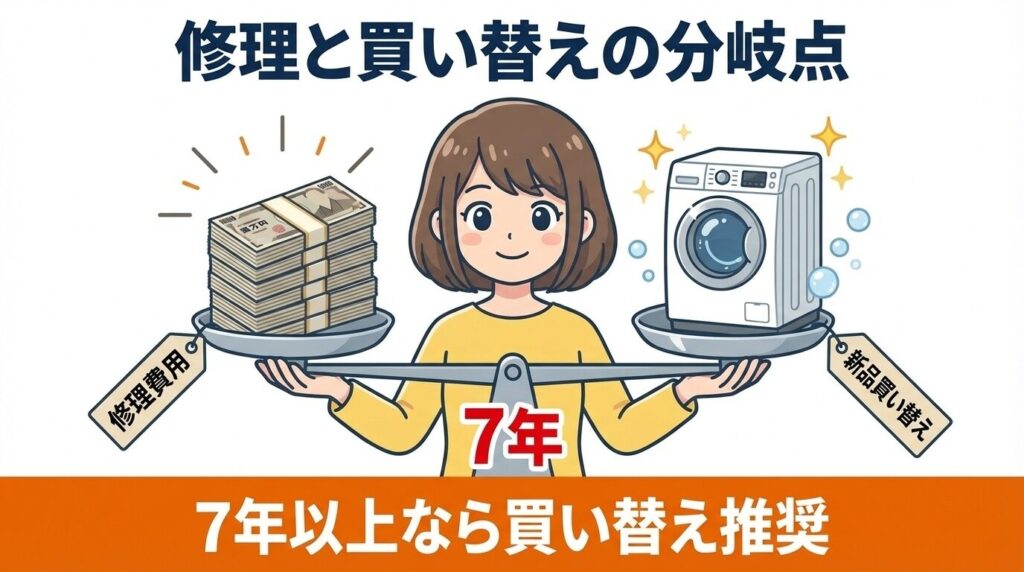 寿命のサイン?修理費用と買い替え分岐点