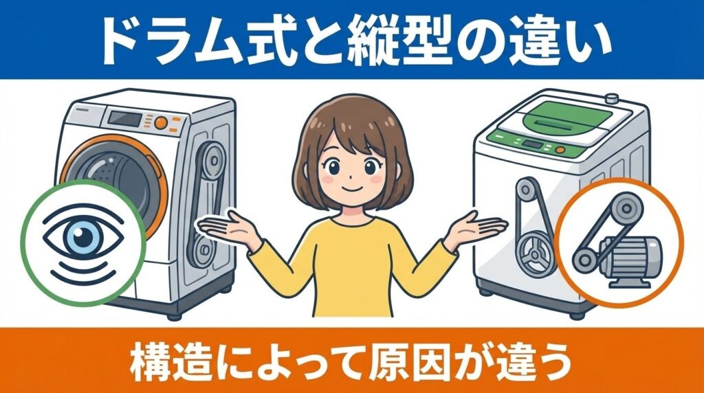 ドラム式と縦型で違う回転不良の原因