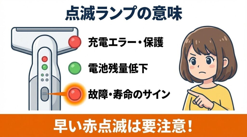 赤や緑の点滅ランプが教えるエラーサイン一覧