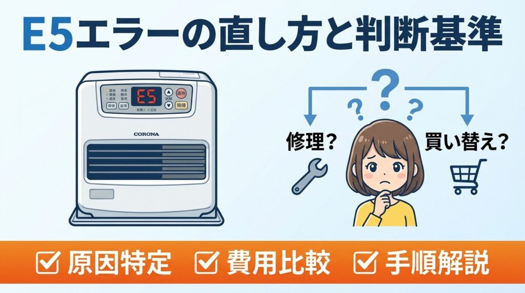 コロナファンヒーターE5直し方と修理判断