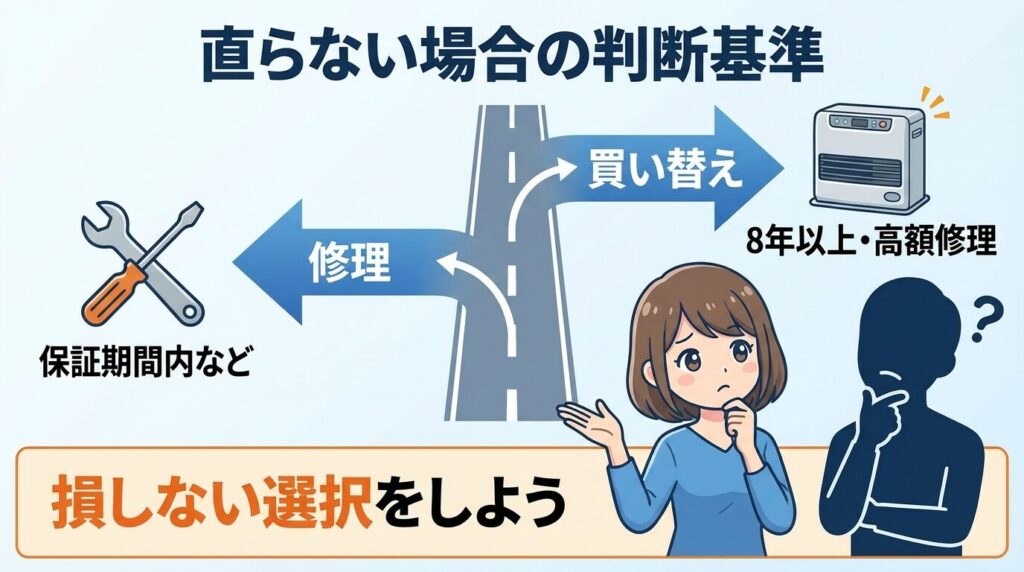 コロナファンヒーターE4の対処で直らない場合