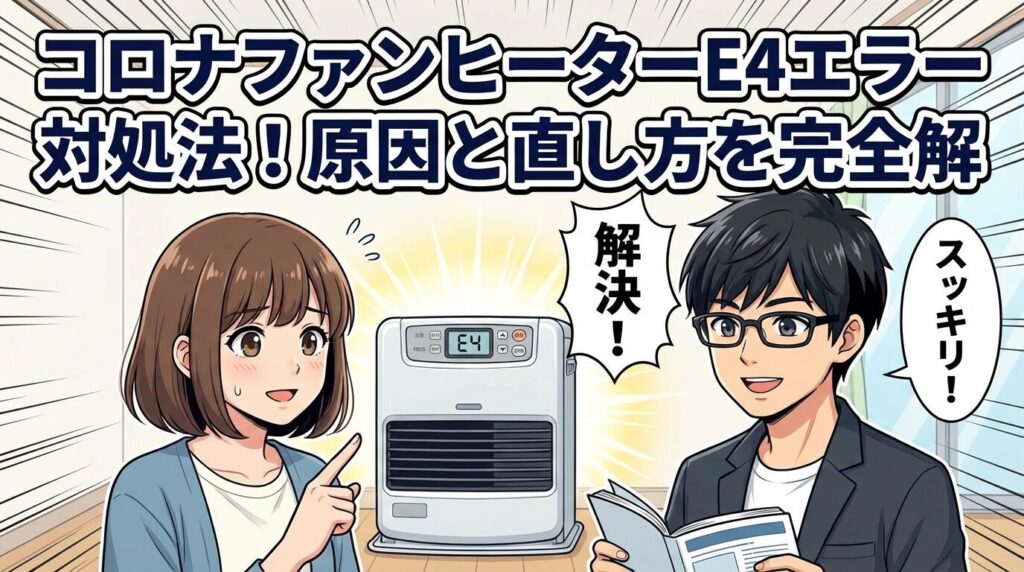 コロナファンヒーターE4エラー対処法！原因と直し方を完全解説