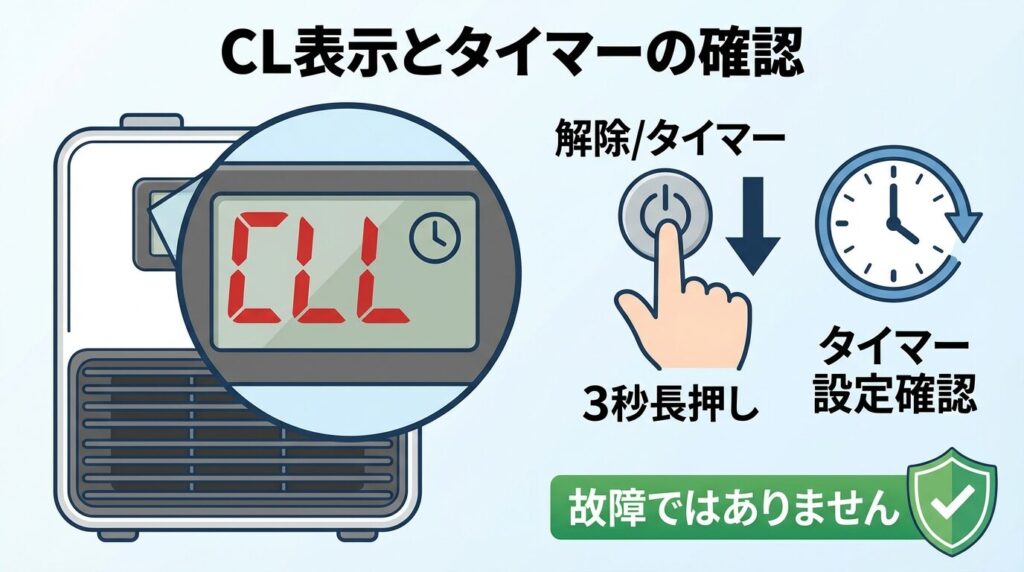 チャイルドロックとタイマー設定の確認