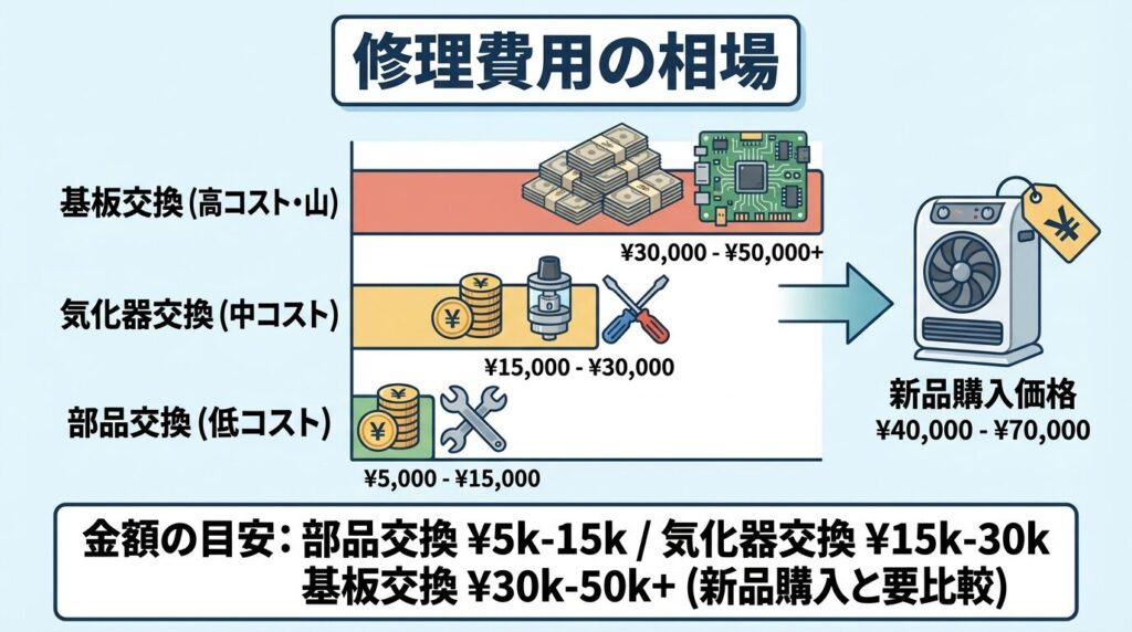 修理費用の相場と部品交換の目安