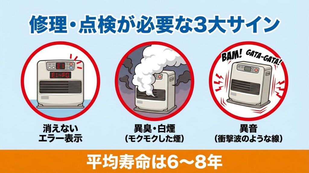 ダイニチファンヒーターの故障・修理が必要な症状とは？（結論）