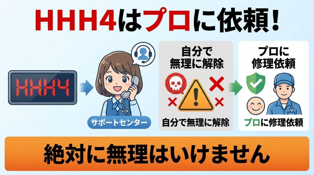 HHH4などの重度エラーは修理依頼が必須