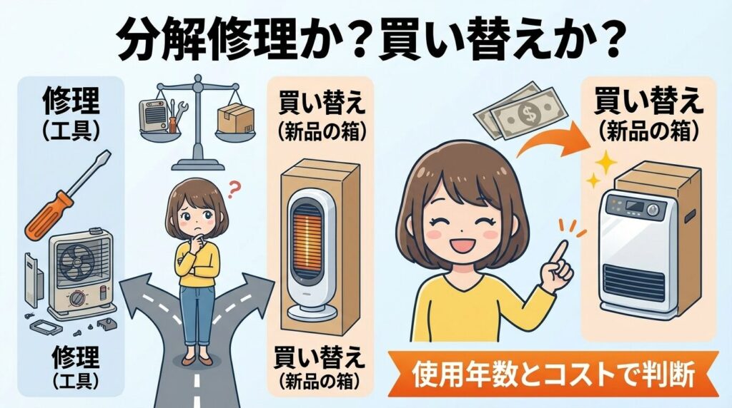 直らない場合は？分解修理と買い替えの判断基準