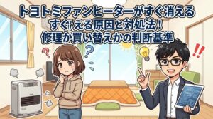 トヨトミファンヒーターがすぐ消える原因と対処法！修理か買い替えかの判断基準