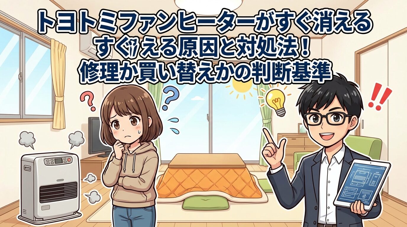 トヨトミファンヒーターがすぐ消える原因と対処法！修理か買い替えかの判断基準
