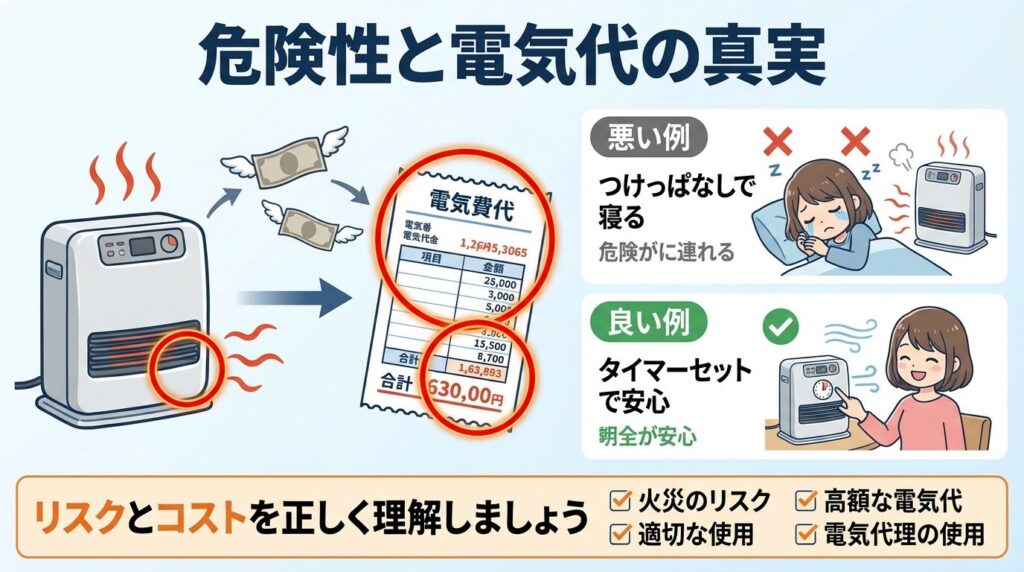 ファンヒーターつけっぱなしの危険性と電気代