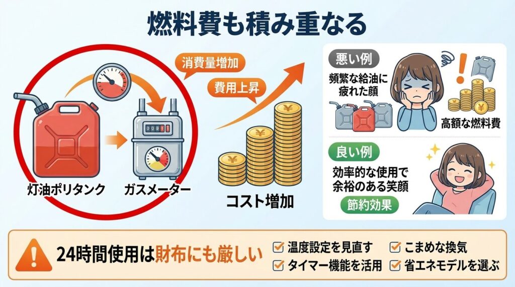 灯油代：ガス・石油ファンヒーターの燃料コスト