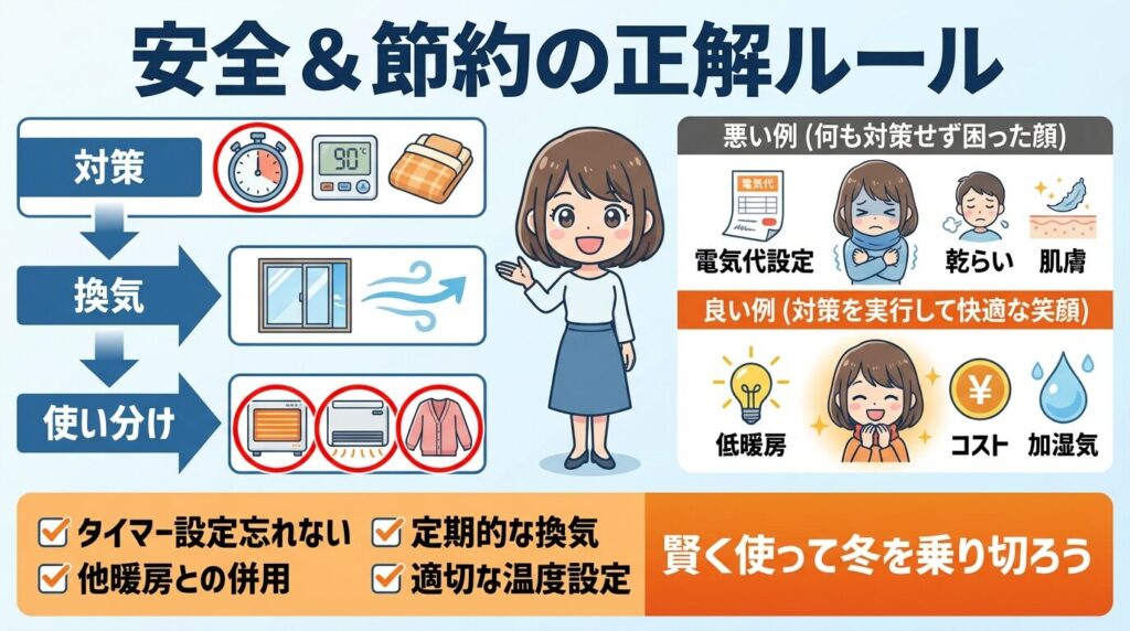 ファンヒーターつけっぱなしの対策と正しい使い方