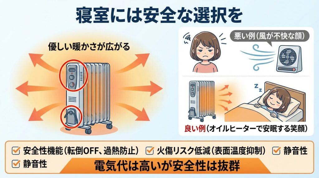 どうしても寒いならオイルヒーター等の検討を