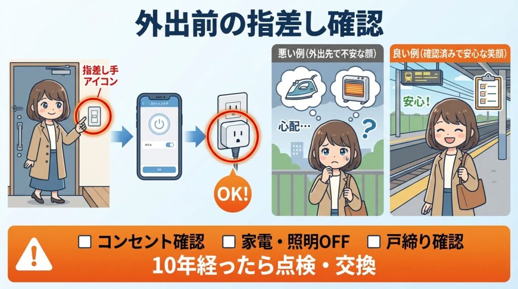 外出時の消し忘れ防止対策と点検の重要性