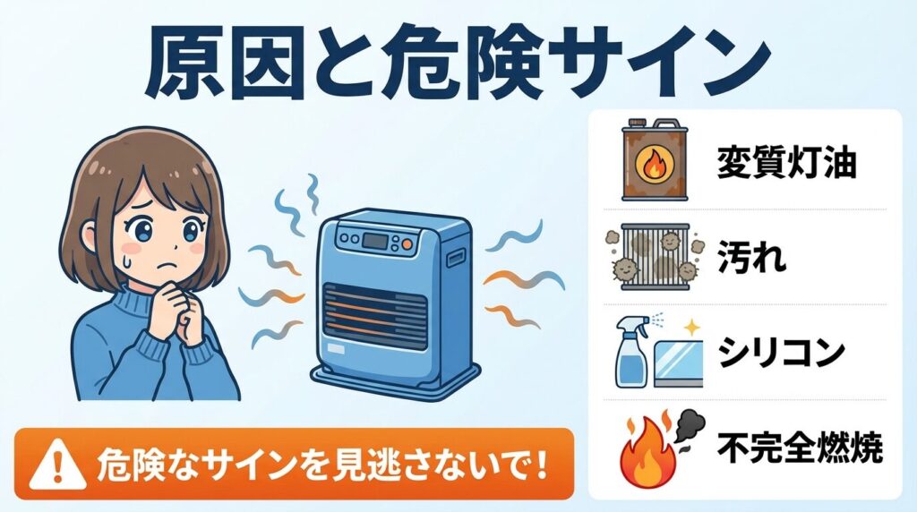 ファンヒーターが灯油臭い原因と危険サイン