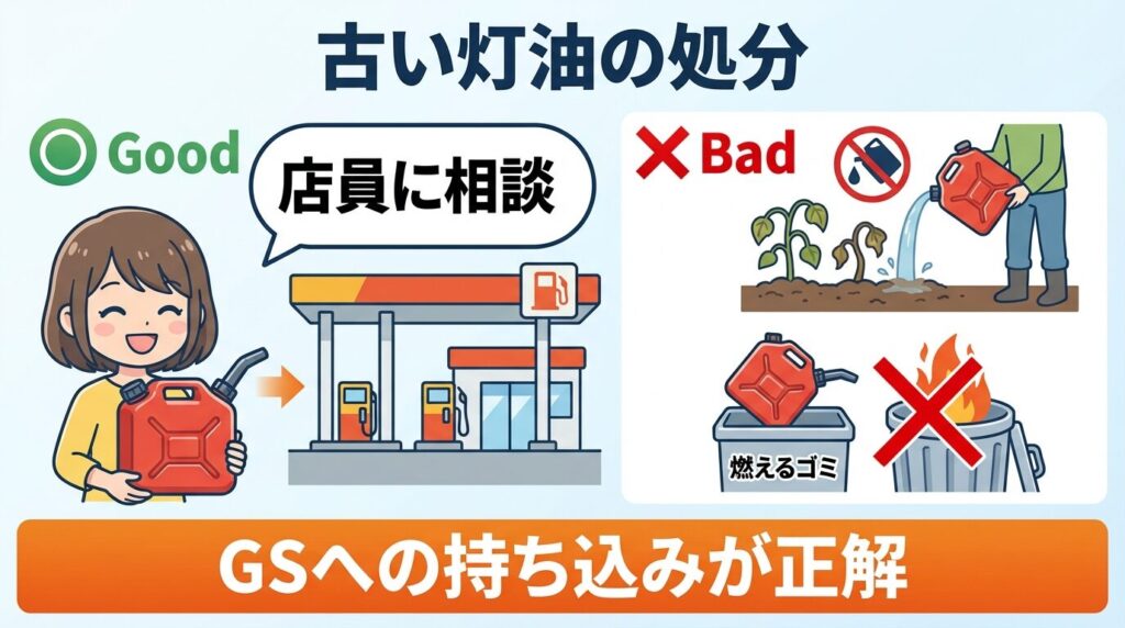 古い灯油の正しい処分方法とガソリンスタンド
