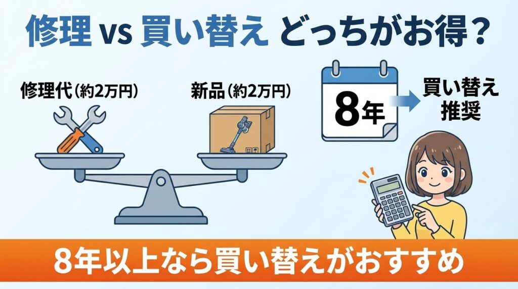 修理費用相場と買い替えすべき寿命のサイン