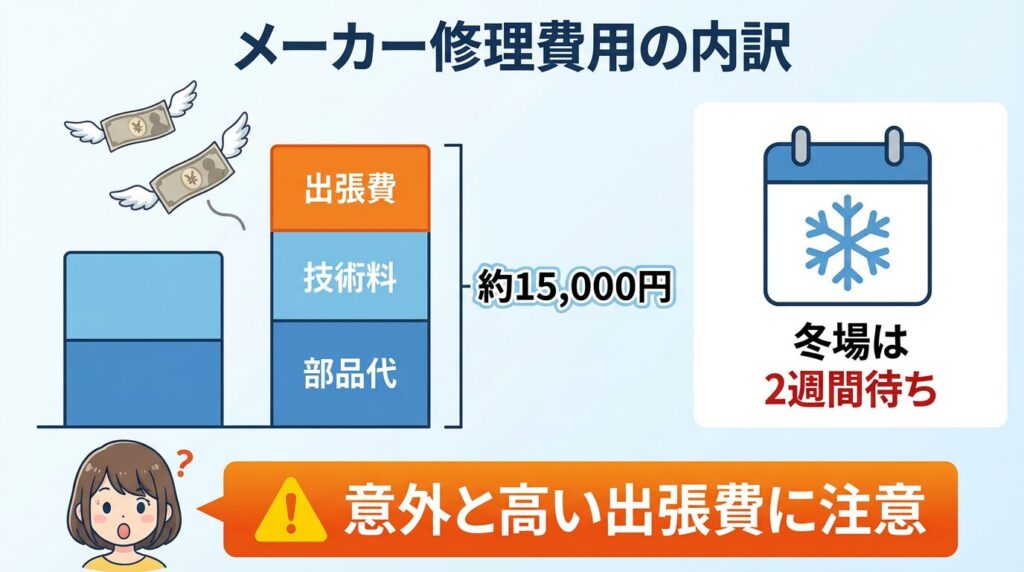 【相場表】メーカー修理の費用目安と期間