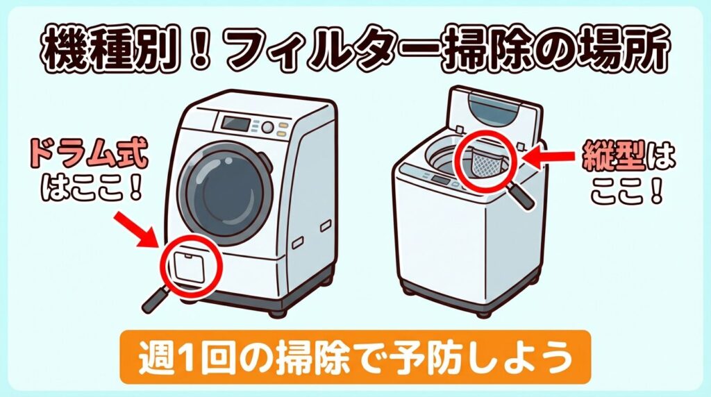 【機種別】排水フィルターとホースの正しい掃除方法