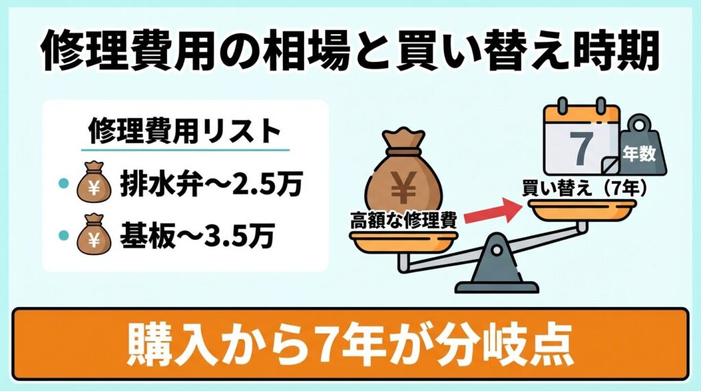 修理費用の相場と買い替えの損益分岐点