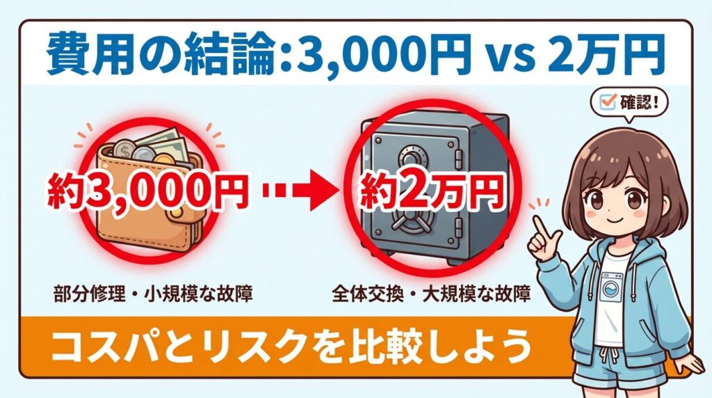 【結論】交換費用の目安はDIYなら3,000円〜・業者なら約2万円