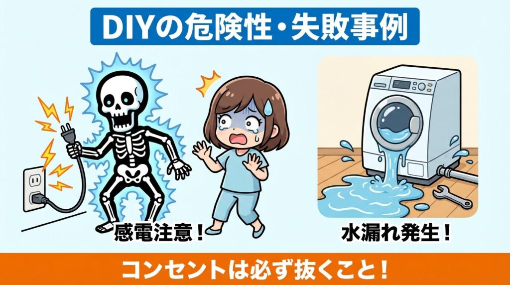 DIY交換の危険性！水漏れ・感電リスクと失敗事例