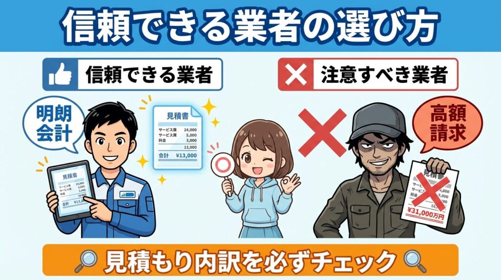 信頼できる修理業者の選び方と悪質業者の特徴