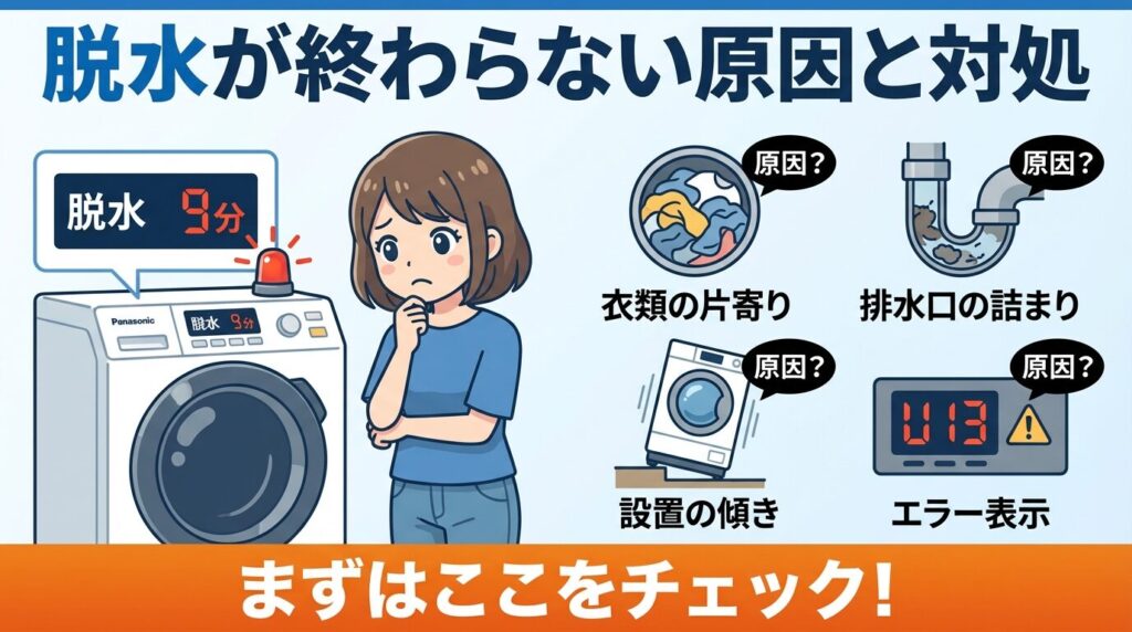 パナソニック洗濯機の脱水が終わらない原因と対処