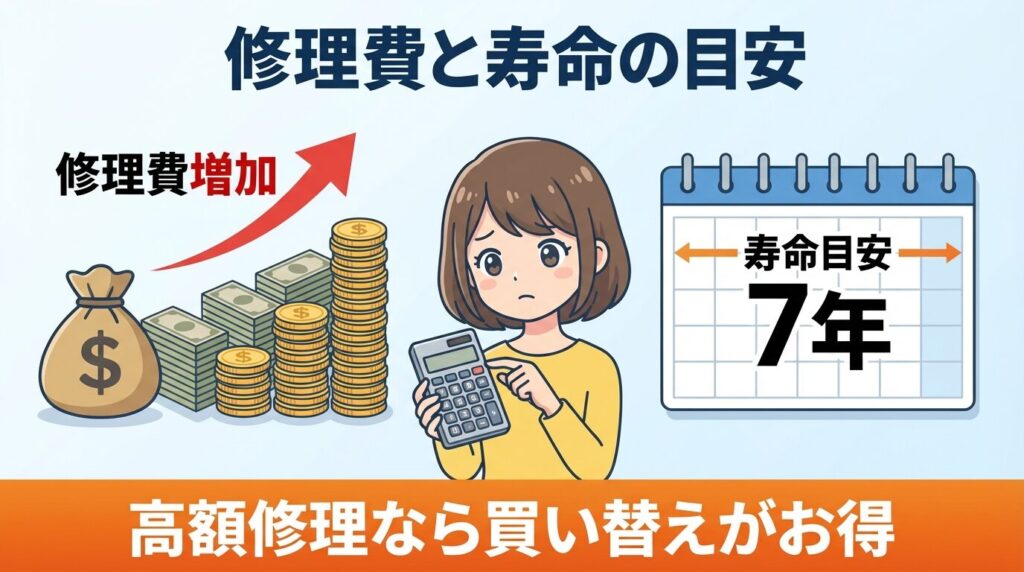 修理費用の相場と寿命による買い替え基準