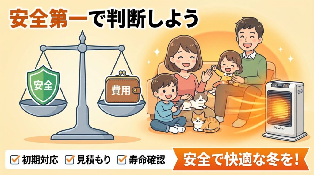 まとめ：ダイニチファンヒーターの故障は修理費用と安全性のバランスで決める