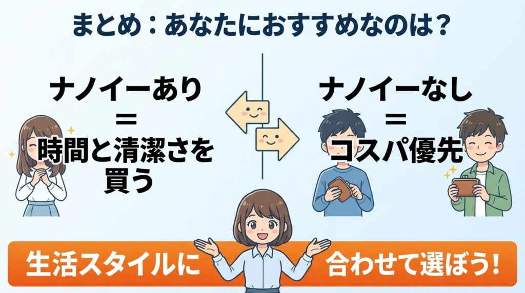まとめ：パナソニック洗濯機のナノイーは必要かを再確認