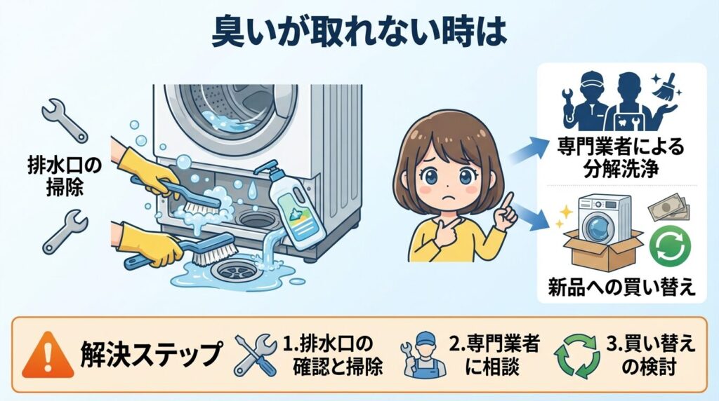 槽洗浄コースでも臭いが取れない場合の最終手段