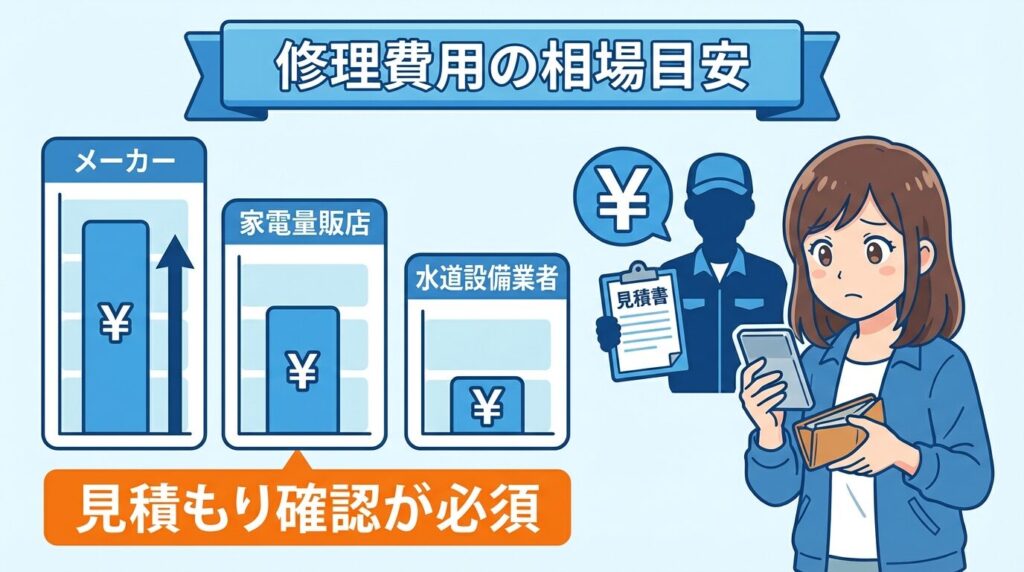 業者に依頼する場合の修理費用相場