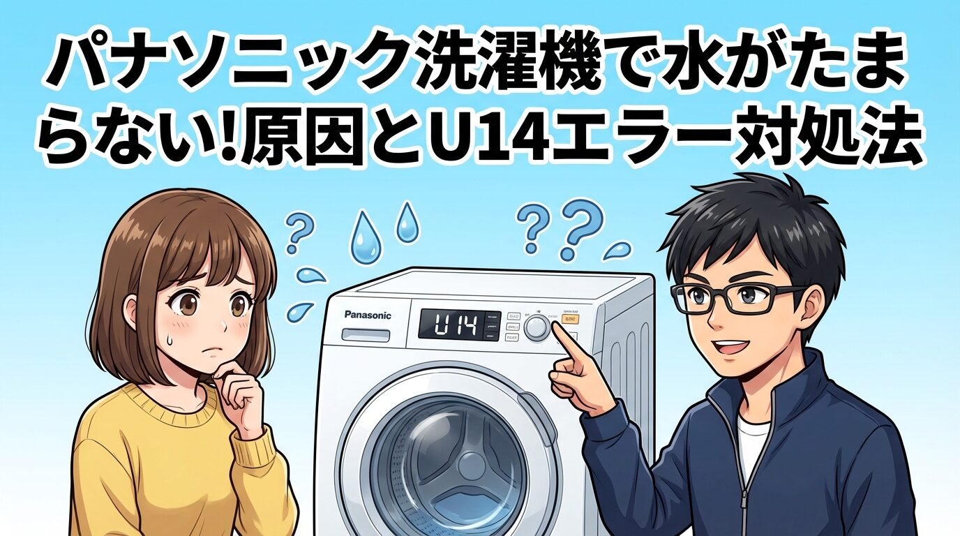 パナソニック洗濯機で水がたまらない!原因とU14エラー対処法