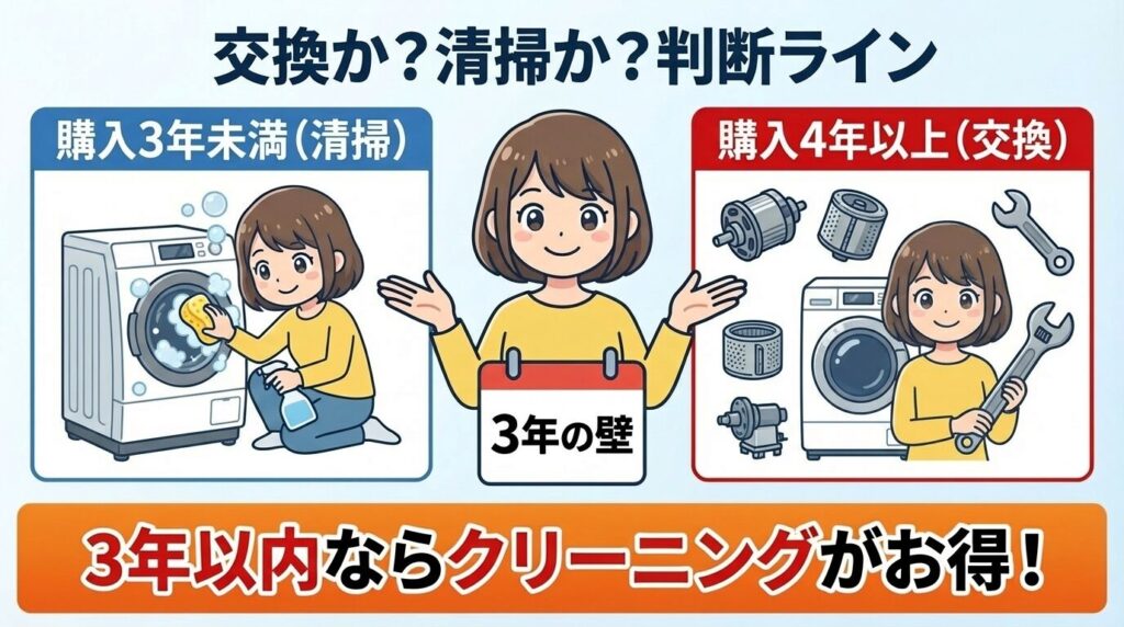 交換か清掃かの判断ライン