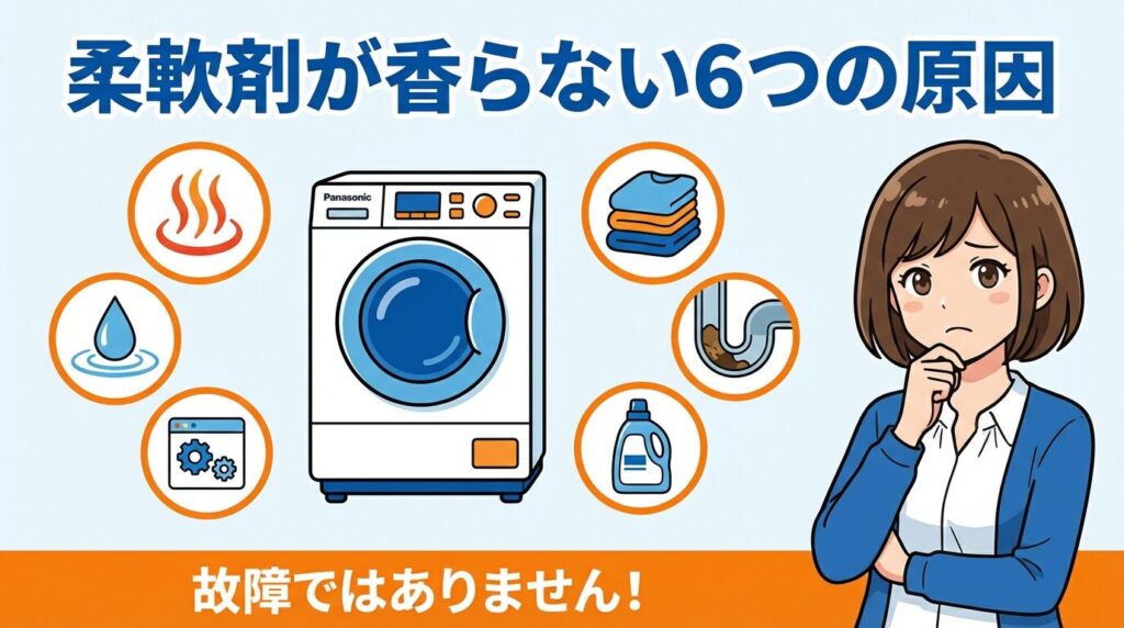 パナソニック洗濯機で柔軟剤の匂いがしない6つの原因と盲点