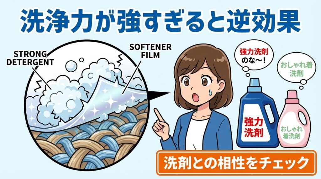 使用している洗剤の洗浄力が強すぎて香膜を剥がしている