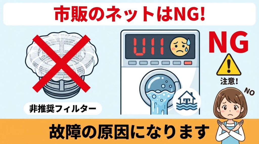 市販のネット使用はNG！排水エラーのリスクを解説
