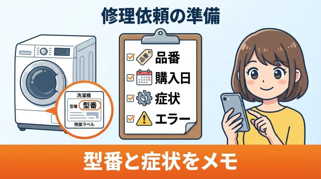 修理依頼をする前に準備すべき情報