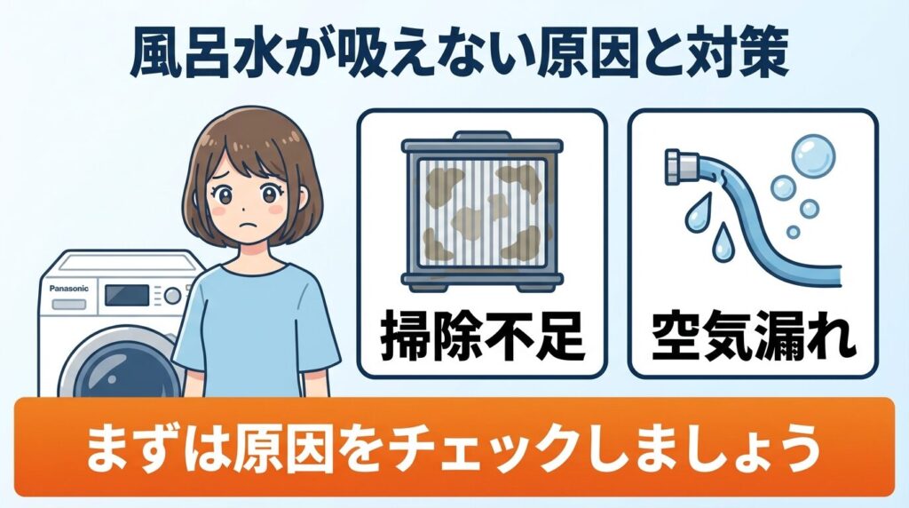 パナソニック洗濯機風呂水吸わない原因と対策
