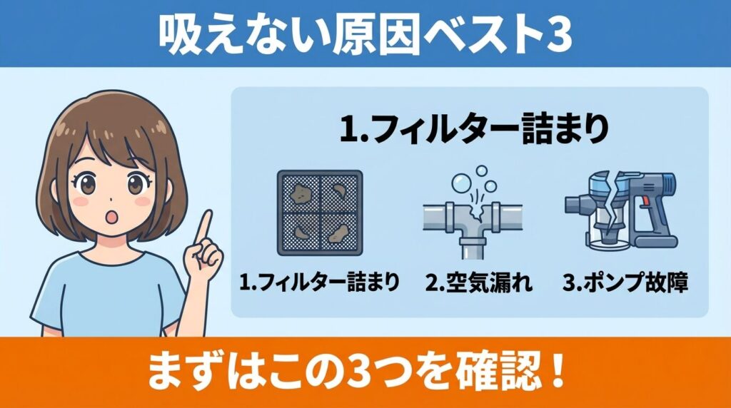 結論から解説風呂水が吸えない主な原因